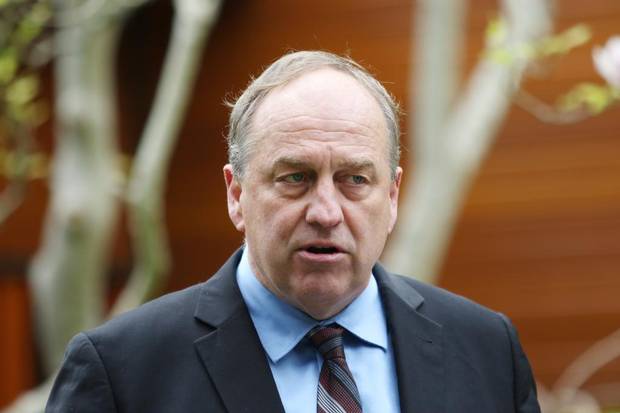 B.C. Green party leader Andrew Weaver speaks to media at the University of Victoria on May 3, 2017.