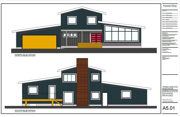 Architectural drawings for the Tipman-Babcock home.