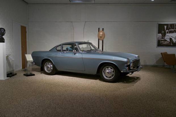 A Volvo P1800, as driven by Roger Moore in The Saint, at the Volvo Museum.