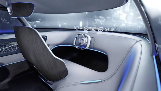 A rendering of the interior for a Mercedes-Benz Vision Tokyo