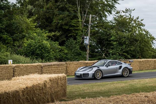 Designed for track work, the GT2 RS is deeply slashed and vented, with the front fenders looking as if they’d been attached by an axe-wielding madman.