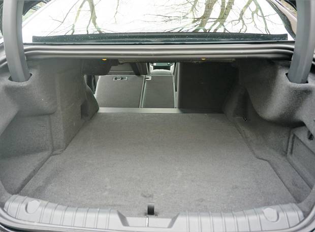 While it looks cramped, the car's cargo space is on par with rivals.