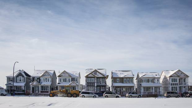 Homes under construction in a new Calgary subdivision.