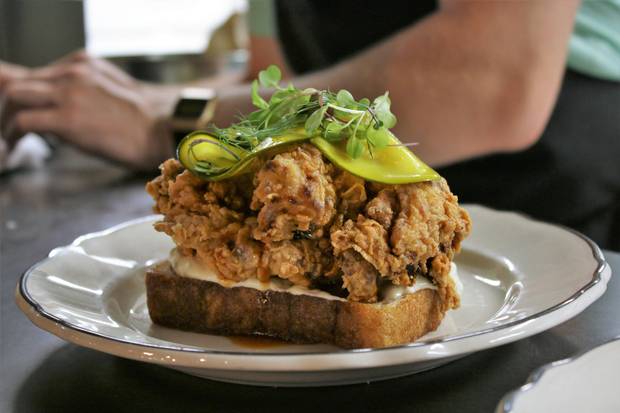 Fried chicken on toast at Clementine.