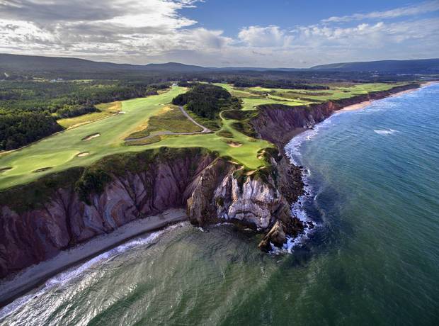 The spectacular 16th Hole at Cabot Cliffs was taken with an Inspire1 drone. Cabot Cliffs was designed by Ben Crenshaw and Bill Coore and showcases some of the most spectacular views of any course worldwide.