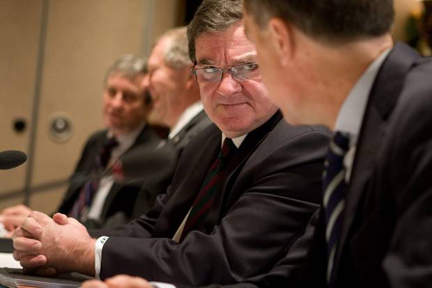 Federal Finance Minister Jim Flaherty, is shown before a provincial, territorial and federal finance ministers meeting in Victoria on Dec. 19, 2011.