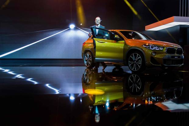 CEO of BMW of North America Bernhard Kuhnt introduces the BMW X2 during the 2018 North American International Auto Show in Detroit, Michigan, on January 15, 2018.