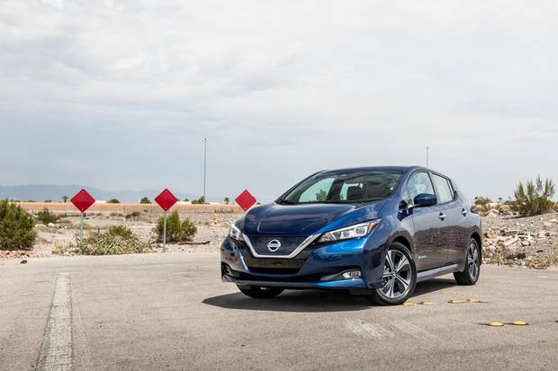 The new battery in the 2018 Nissan Leaf boosts the vehicle's range to around 240 kilometres.