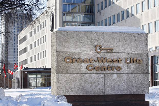 The Great-West Life headquarters are shown in Winnipeg in 2013.