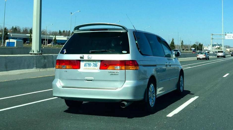 Spotted: Giant spoiler on minivan is an 