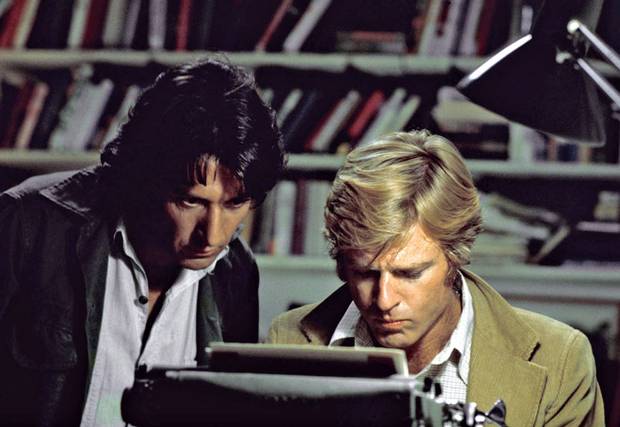 Robert Redford, right, and Dustin Hoffman in All the President's Men.