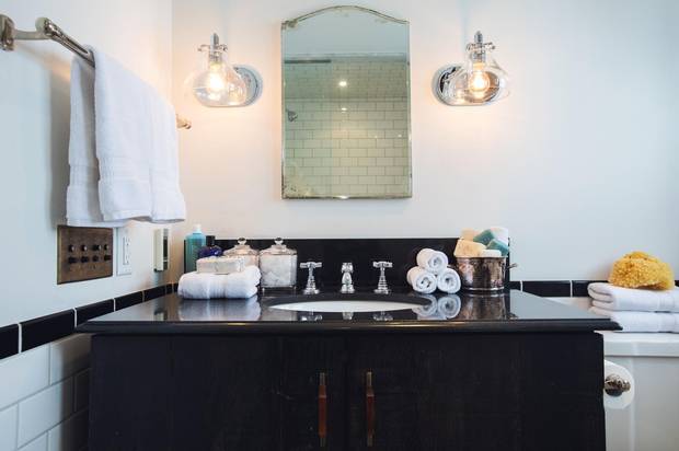 The third-floor bathroom in lawyer Kim Schofield's Parkdale home.