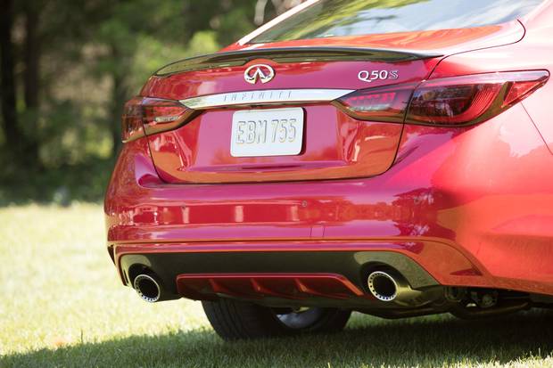 The 2018 INFINITI Q50 sports sedan features a refreshed exterior and interior design, as well as innovative technologies designed to empower and support the driver. While it retains its sleek proportions and athletic stance, the new Q50 establishes greater visual differentiation between model versions, including the performance-inspired Red Sport 400, which is designed in line with its 