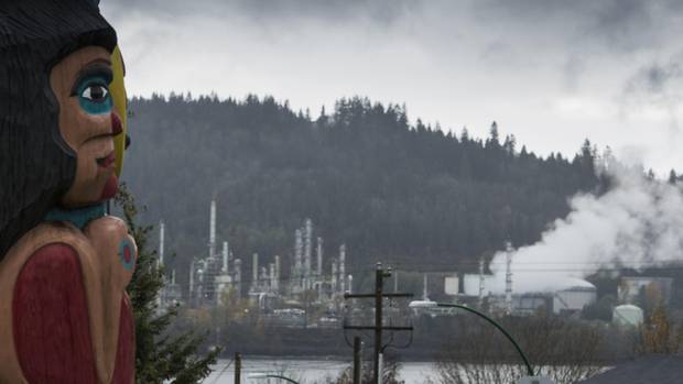 Chevron Canada's Burnaby Refinery as seen from the Tsleil-Waututh Nation.
