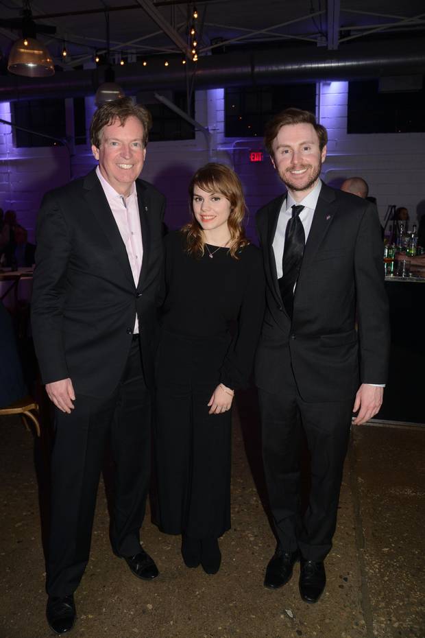 RCGS CEO John Geiger with singer-songwriter Béatrice Martin and explorer Adam Shoalts.