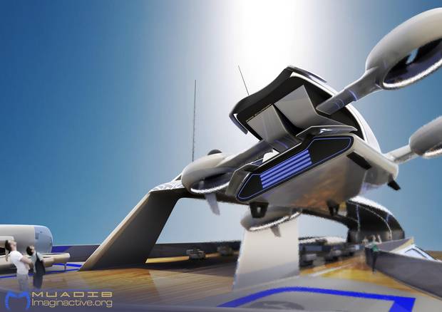 The Muadib would be equipped with drones and the appropriate landing pads. 