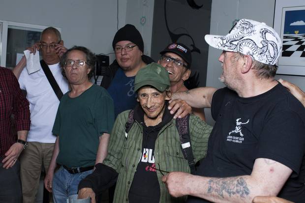 DUDES Club bi-monthly meeting in Vancouver's Downtown Eastside, May 12, 2016.