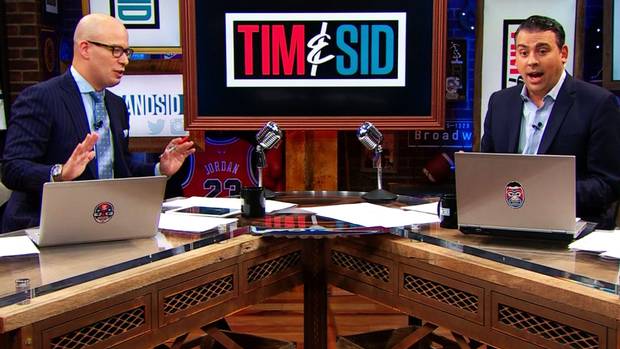 Tim Micallef and Sid Seixeiro on the Tim & Sid show on Sportsnet. Phony set, phony talk, phony-baloney opinions.