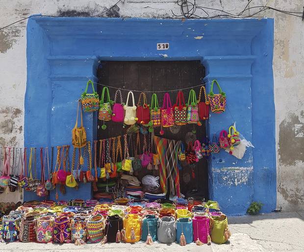 Local crafts for sale in Cartagena.