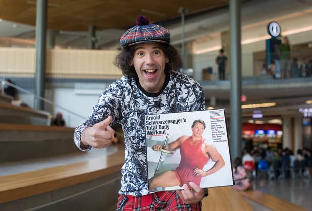 Nardwuar the Human Serviette poses for a photograph in Vancouver on Friday Aug. 25, 2017.