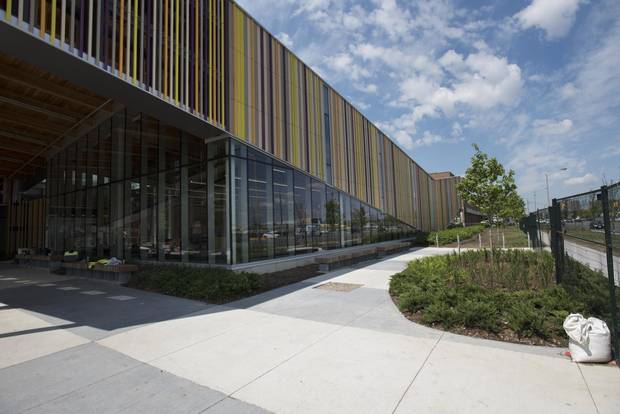 Toronto’s new Albion library, built on what used to be the parking lot for the old library, is much larger and has features that allow more light in.