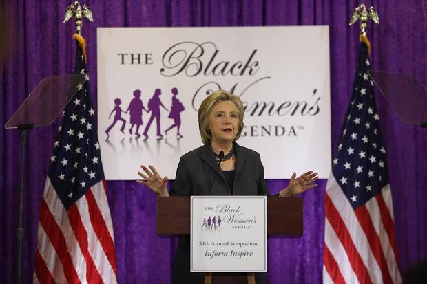 Hillary Clinton speaks during the Black Women's Agenda's 29th Annual Symposium after taking some time off to recover from pneumonia.