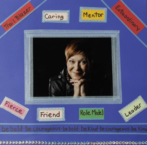 A memorial scrapbook page to Ruth Kelly.