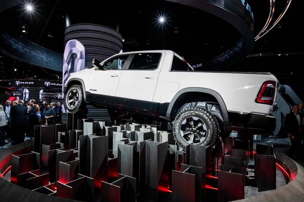 The 2019 Ram Rebel is introduced during the press preview at the 2018 North American International Auto Show.