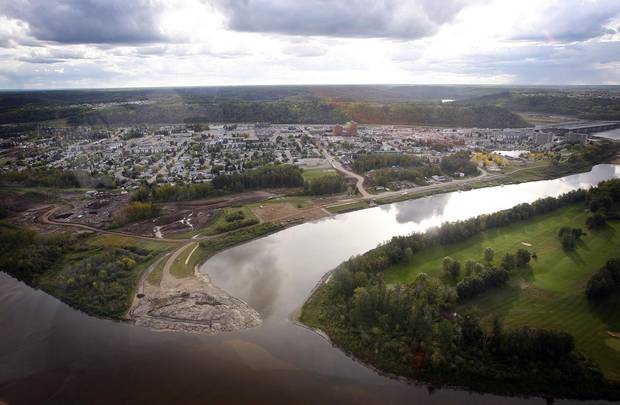 An aerial view of downtown Fort McMurray on Sept. 19, 2011.