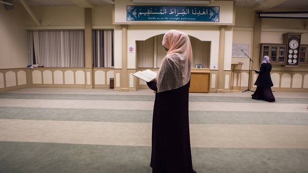 A Muslim woman reads the Koran at the Al Huda Institute Canada, in Mississauga on December 11, 2015. Some students credit the institute with giving them the knowledge and self-confidence to seek spiritual awakening.