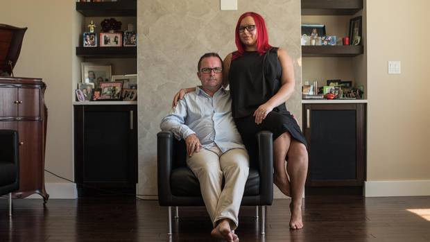 Shawn Beaver and his wife Chantal Beaver at home in Edmonton, Alberta. He met his wife in early 2014, weeks after his mother's death. 