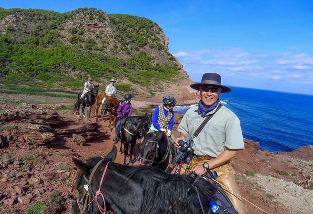 Kenji Aoki of Montana rides Zea during a weeklong trek along the famed Cami de Cavalls, in Menorca, a small Spanish island off the coast of Spain.
