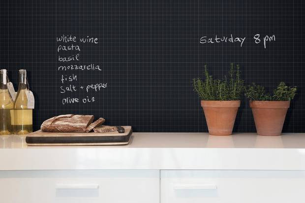 Featuring faint lines that recall foolscap, Ornamenta’s playful Paper collection for walls and floors has a chalkboard surface you can write on. The porcelain tiles come in white, grey and black.