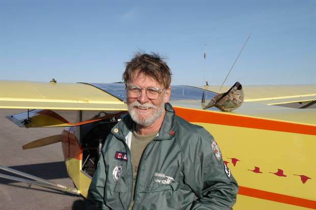 Bill Lishman stands in front of a plane on Aug. 1, 2008.