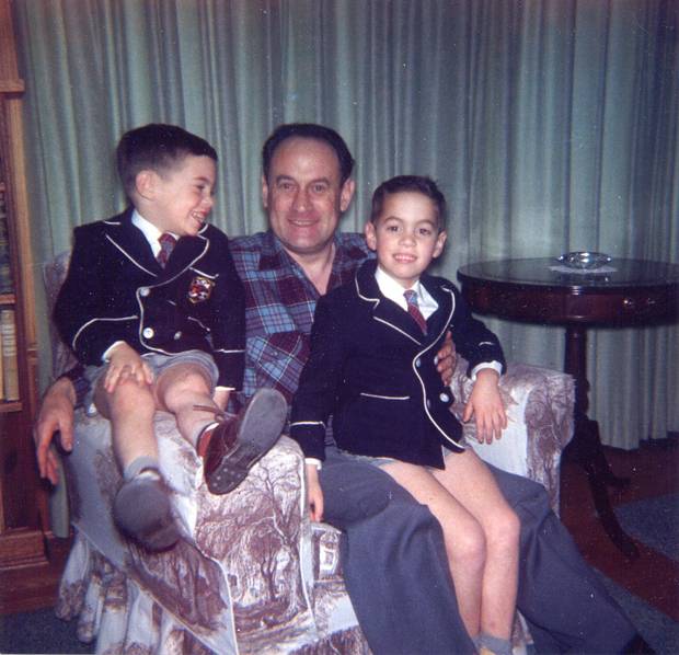 1961 Dad & Sons: Peter Stevens with his two sons when they lived in Ottawa in 1961. Marc Stevens is on the left, his elder brother Peter Jr. on the right. 