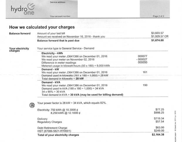 Tor Krueger's bill for one month of hydro at his cheese business is over $2,000