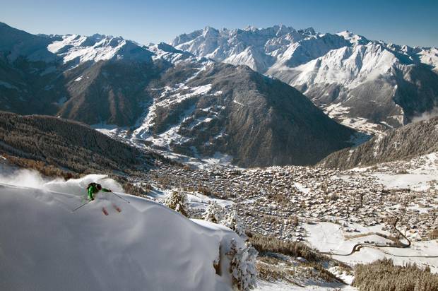 Verbier is home to Switzerland’s largest ski area, Les Quatres Vallées. The four villages range in their attractions, from family-friendly to riotous après cultures.