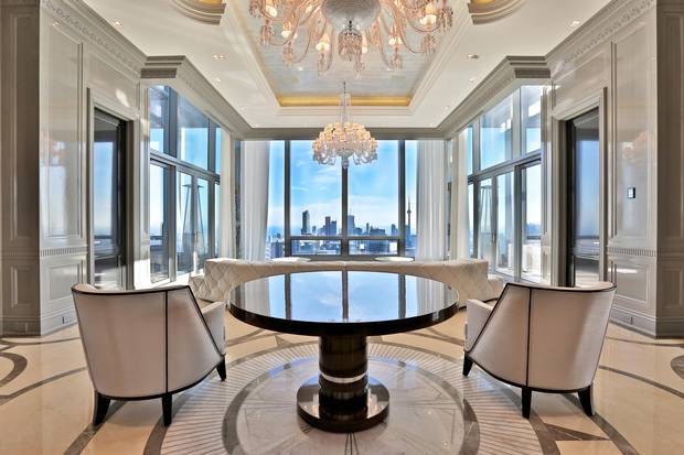 The penthouse features opulent spaces for entertaining alongside comfy spaces for the family.