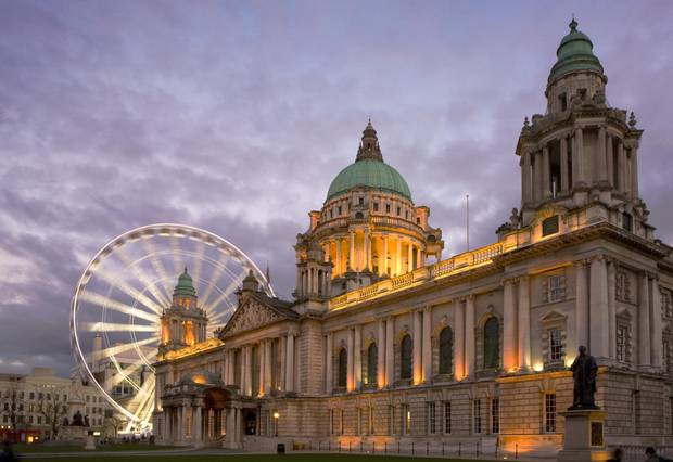 The City Hall Belfast and the Belfast Eye.