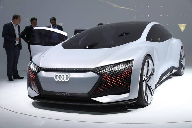 An Audi Aicon autonomous electric concept car.