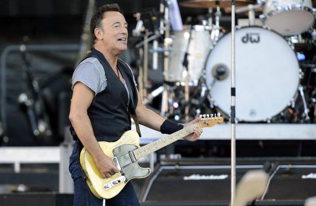 In this picture taken July 9, 2012, US rock singer Bruce Springsteen performs on stage during a concert at the Letzigrund stadium in Zurich, Switzerland.