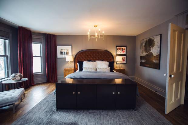 The master bedroom in lawyer Kim Schofield's Parkdale home.