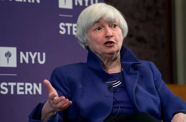 Federal Reserve Chair Janet Yellen participates in a moderated discussion at New York University's Stern School of Business, Tuesday, Nov. 21, 2017, in New York