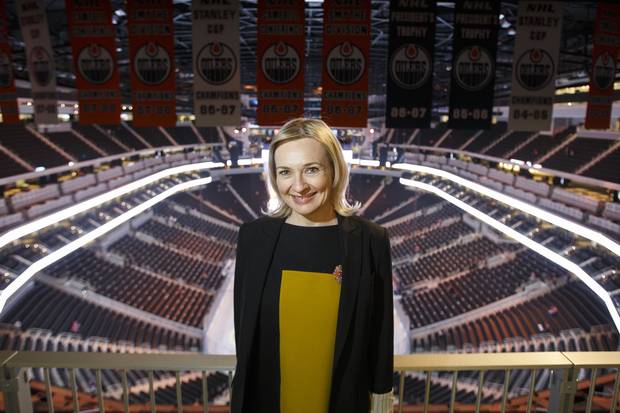Rogers Place vice president and general manager Susan Darrington poses for a photo in Edmonton, Alta., on Tuesday, Oct. 4, 2016.