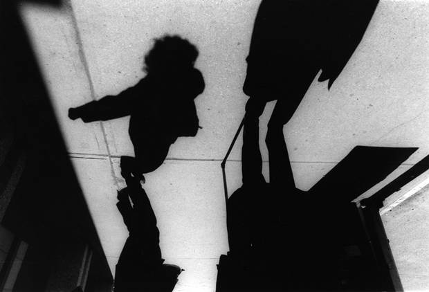 Street Shadows, Moose Jaw, Sask., 1990. My Saturday photo column featured a series of abstract images, often shadows that seemed suspended. As a newspaper photographer, it was unique to be given creative license of this nature. I thought that since writers were given columns, so should I. My series, Sidetracks, gained a following and the pictures were often cut out and put in scrapbooks.