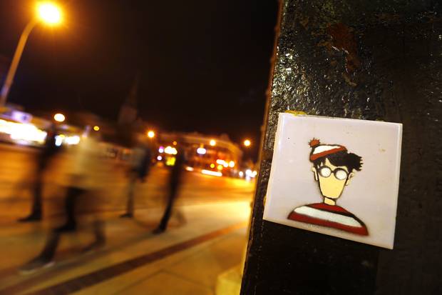 Winnipeg Waldo pastes doodles of the cartoon character around the city.