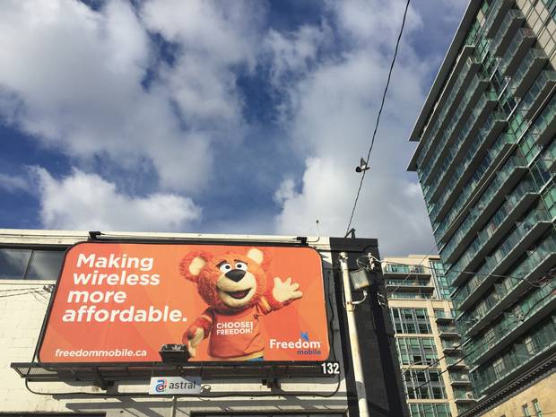 A Freedom Mobile billboard in Toronto.