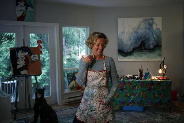 Salt Spring Island, B.C., artist Hannah Stone in her studio on March 18, 2018.