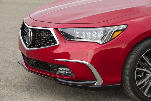 The new grille brings the RLX in line with the brand's design direction.