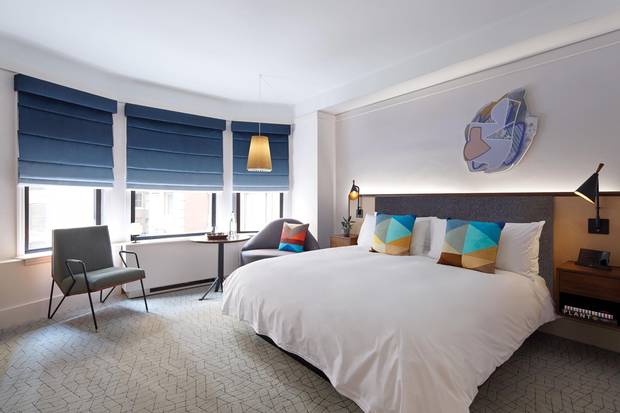 The rooms at the James New York’s new NoMad location are spacious and as well-appointed as one would expect from a hospitality group that made its name in SoHo with a retro-modern aesthetic.